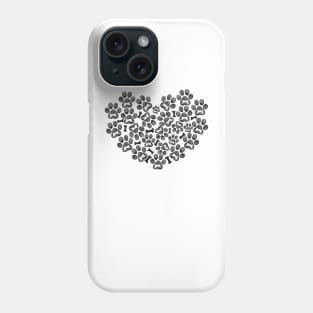 Paw print with bones Phone Case