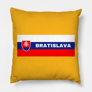 Bratislava City in Slovakian Flag Pillow