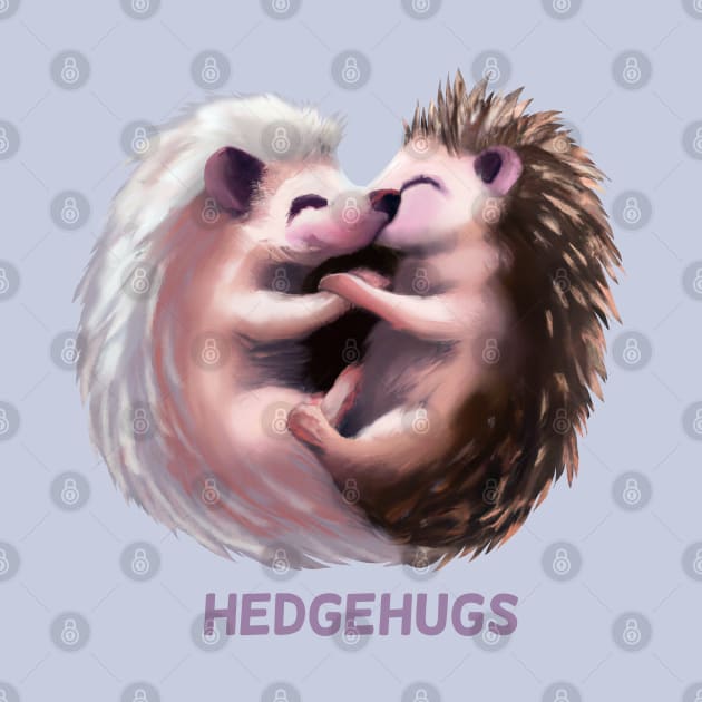 Hedgehugs hedgehog cute pun funny animal love graphic Hugs by dramabite