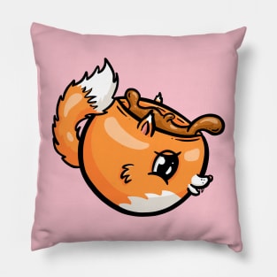 Fox Cute Coffee Cup Cartoon Illustration Pillow