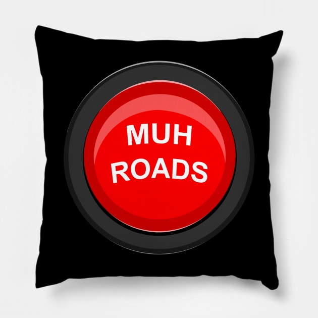 Muh Roads Button Pillow by TidesOfLiberty