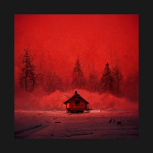 Nightmare at the Cabin, A Chilling Red Blizzard T-Shirt