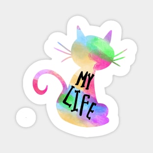 My Life, Colorful Cat Cute Cats Magnet
