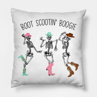 Boot Scootin Spooky Skeleton Cowboy Pillow