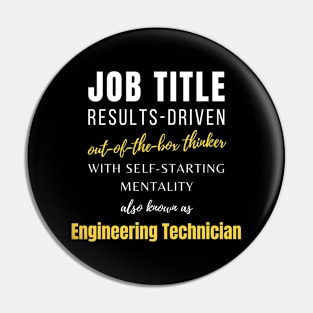 Engineering Technician | Office Work Coworker Career Jobs Pin