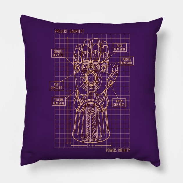 Infinity Blueprint v2 Pillow by VanHand