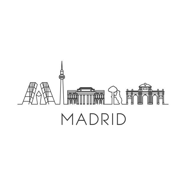 Madrid Skyline by Printadorable