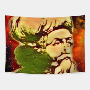 Ibn Arabi Snow Portrait | Ibn Arabi Artwork 15 Tapestry