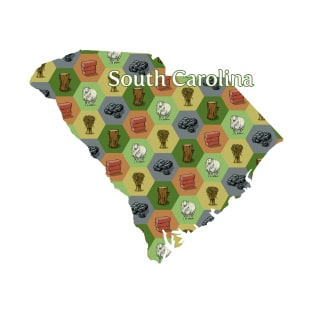 South Carolina State Map Board Games T-Shirt