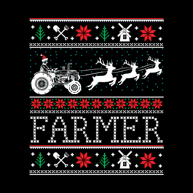 Farmer Tractors Ugly Christmas Xmas Gifts by mrsmitful01