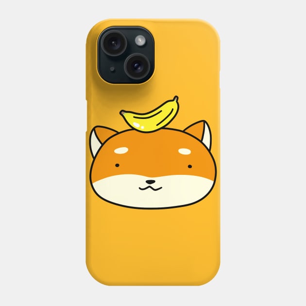 Banana Shiba Face Phone Case by saradaboru