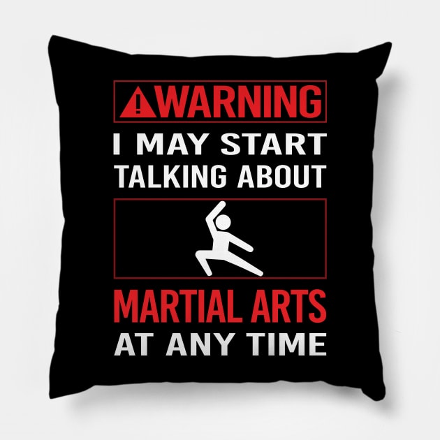 Red Warning Martial Arts Pillow by Happy Life