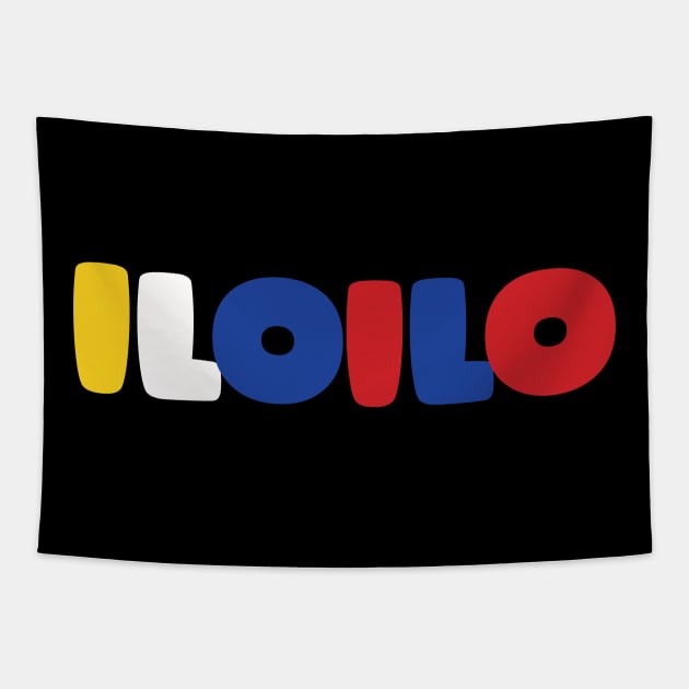 Iloilo City Philippines in Filippino Flag Colors Tapestry by DanielLiamGill