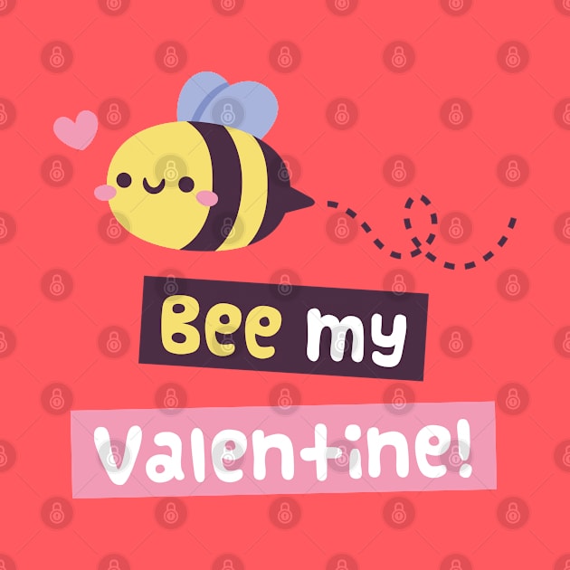 Kawaii Bee My Valentine Pun by rustydoodle