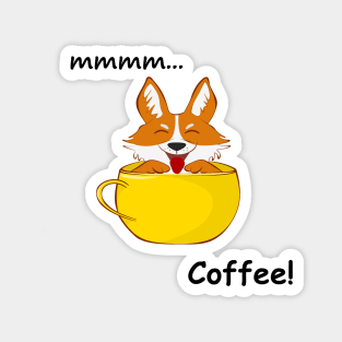 Cute corgi dog in a cup coffee Magnet