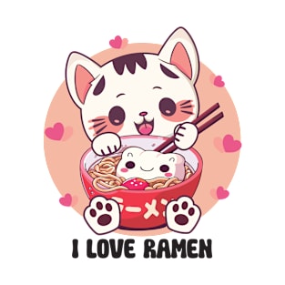 I love ramen, kawaii cat T-Shirt