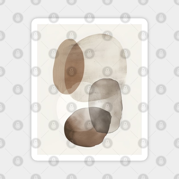 Neutral Tones Abstract Shapes Magnet by Trippycollage