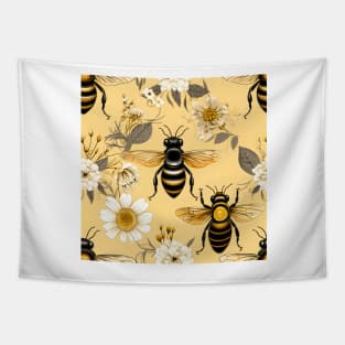 Honeycomb and Bee Pattern 2 Tapestry