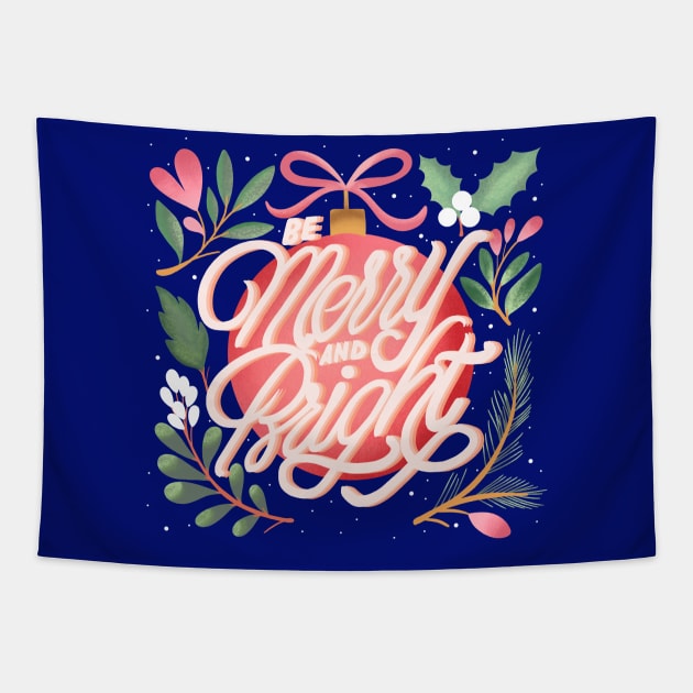 Be merry and bright-christmas decorations Tapestry by Miruna Mares