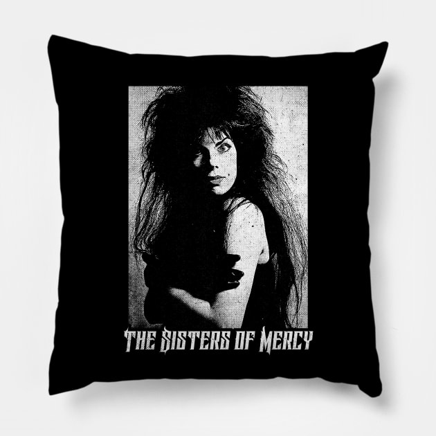 The Sisters of Mercy †† Cult 80s Aesthetic Design Pillow by unknown_pleasures