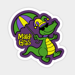 Mardi Gras Alligator Magnet