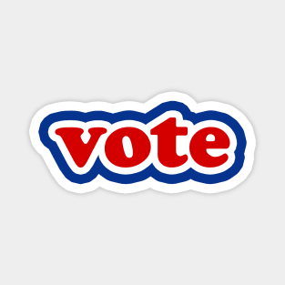 Vote Red White and Blue Typography Magnet