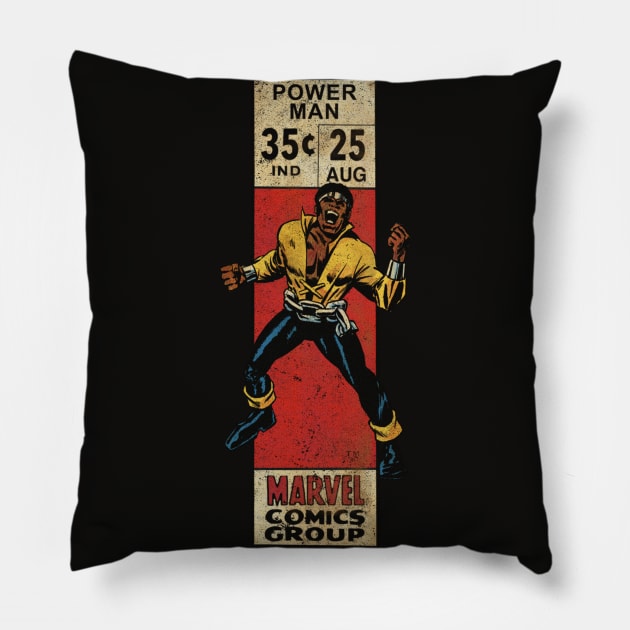 Power Man corner box Pillow by ThirteenthFloor