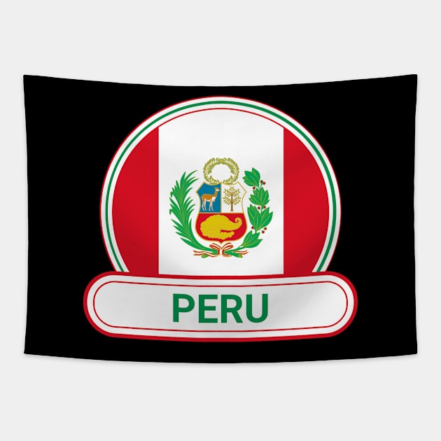 Peru Country Badge - Peru Flag Tapestry by Yesteeyear