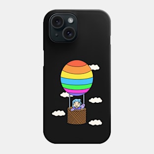 Cute girl ride hot air balloon Phone Case