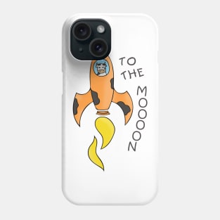 Hand Drawn Illustrations Cow Astronaut To the Moooon Gift Phone Case