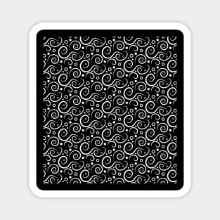 Black and white seamless spiral pattern Magnet