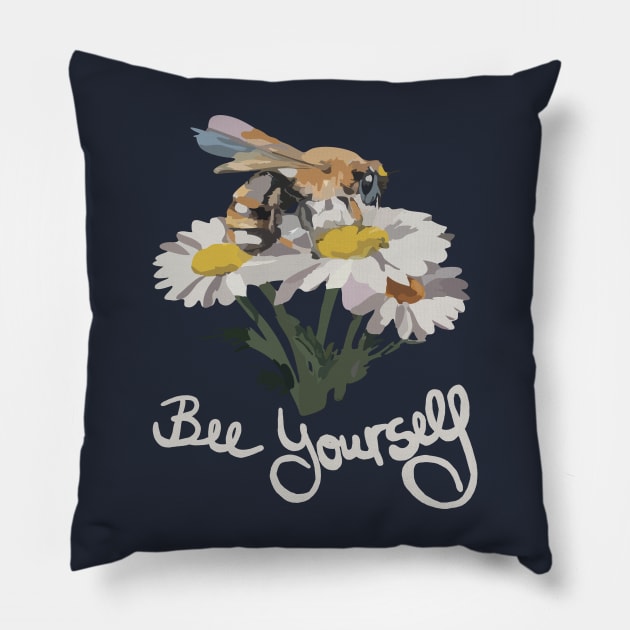 funny slogan bee yourself Pillow by Roocolonia