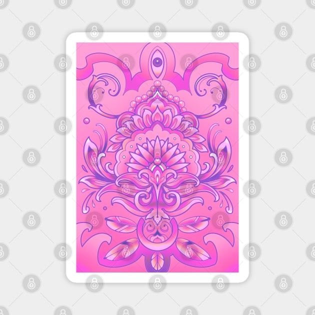 pink mandala pattern Magnet by weilertsen