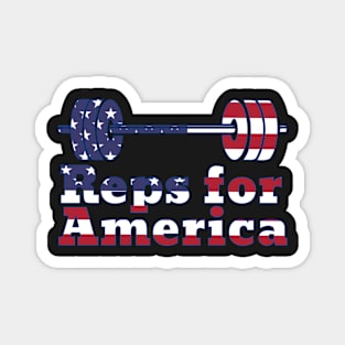 Patriotic Barbell Reps For America USA Gym T-shirt Magnet