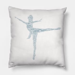 Dancer Lady Woman Silhouette Shape Text Word Cloud Pillow