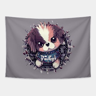 Cute Baby Dog Raze Punk Style Tapestry