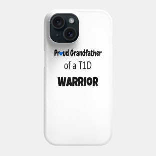 Proud Grandfather - Black Text - Blue Heart Phone Case