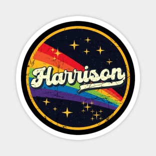 Harrison // Rainbow In Space Vintage Grunge-Style Magnet