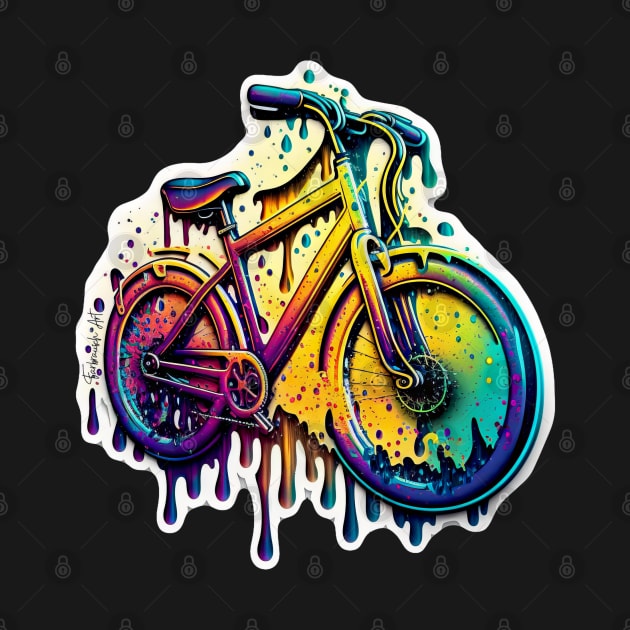 Melting Colorful Bicycle #1 by Farbrausch Art