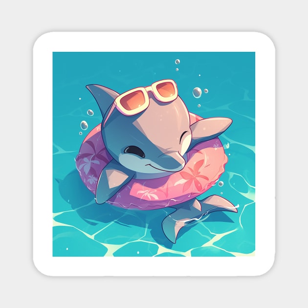 cute dolphin Magnet by Stephanie Francoeur Art