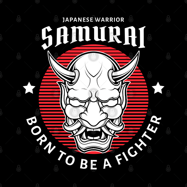 Samurai Oni Mask Illustratio by masrxyan