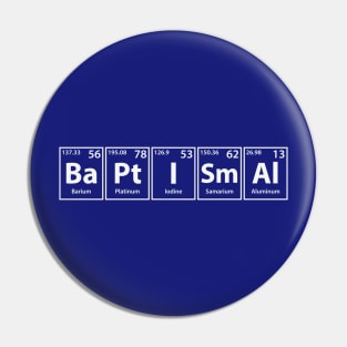 Baptismal (Ba-Pt-I-Sm-Al) Periodic Elements Spelling Pin