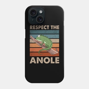 Respect The Anole Cute Lizard Reptile Lover Phone Case