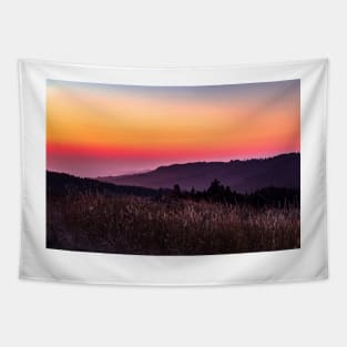 Foggy Kneeland sunset Tapestry