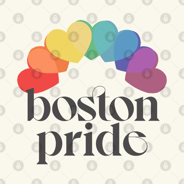 Boston Pride / / Typographic Rainbow Heart Design by DankFutura