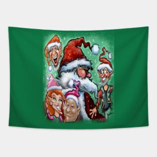 Santa and Elves Tapestry