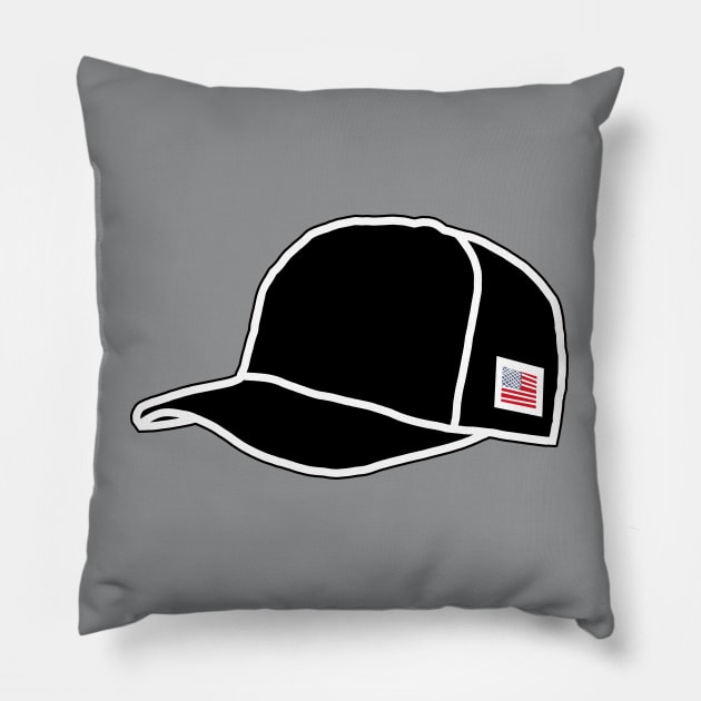 Trucker Hats Black Graphic Pillow by ellenhenryart