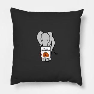 Small Vampire Elephant with Halloween Horror Card Pillow