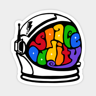 Space Oddity Astronaut Helmet Word Art Magnet