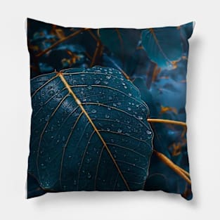 Alligant blue leaves Pillow